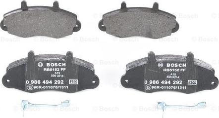 BOSCH 0 986 494 292 - Jarrupala, levyjarru inparts.fi