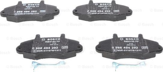 BOSCH 0 986 494 292 - Jarrupala, levyjarru inparts.fi