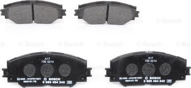 BOSCH 0 986 494 240 - Jarrupala, levyjarru inparts.fi