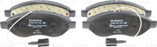 BOSCH 0 986 494 798 - Jarrupala, levyjarru inparts.fi