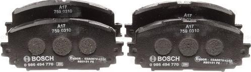 BOSCH 0 986 494 770 - Jarrupala, levyjarru inparts.fi