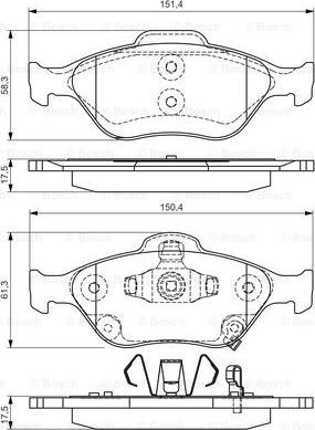 BOSCH 0 986 495 093 - Jarrupala, levyjarru inparts.fi