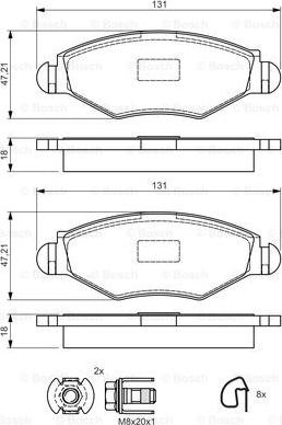 BOSCH 0 986 495 052 - Jarrupala, levyjarru inparts.fi