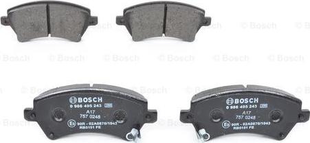 BOSCH 0 986 495 243 - Jarrupala, levyjarru inparts.fi