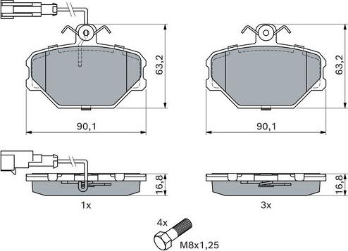 BOSCH 0 986 491 050 - Jarrupala, levyjarru inparts.fi