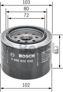 BOSCH 0 986 452 030 - Öljynsuodatin inparts.fi