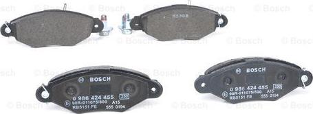 BOSCH 0 986 424 455 - Jarrupala, levyjarru inparts.fi