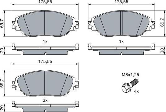 BOSCH 0 986 424 628 - Jarrupala, levyjarru inparts.fi