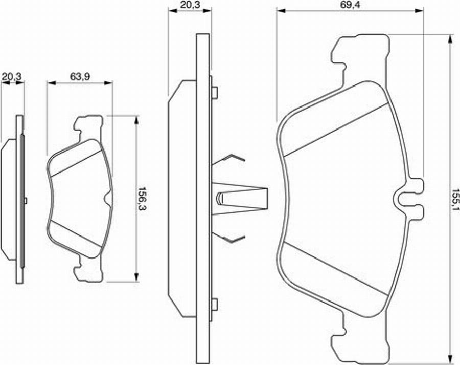 BOSCH 0 986 424 233 - Jarrupala, levyjarru inparts.fi