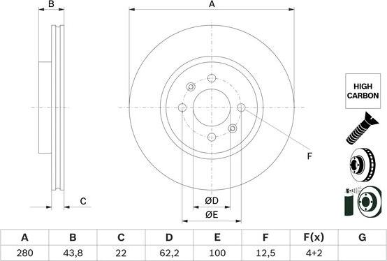 BOSCH 0 986 479 E98 - Jarrulevy inparts.fi