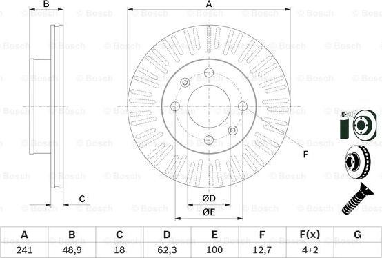 BOSCH 0 986 479 E73 - Jarrulevy inparts.fi