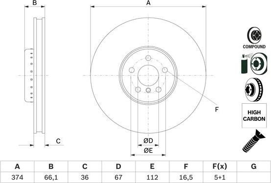 BOSCH 0 986 479 F60 - Jarrulevy inparts.fi