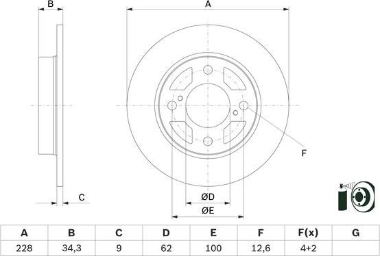 BOSCH 0 986 479 F38 - Jarrulevy inparts.fi