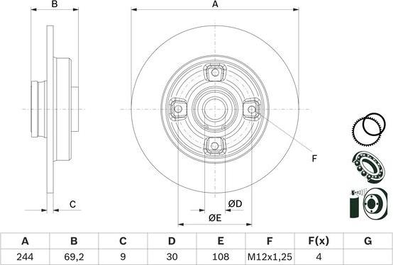 BOSCH 0 986 479 F74 - Jarrulevy inparts.fi