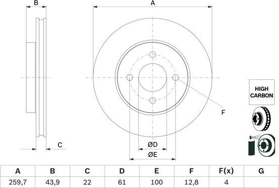 BOSCH 0 986 479 G95 - Jarrulevy inparts.fi