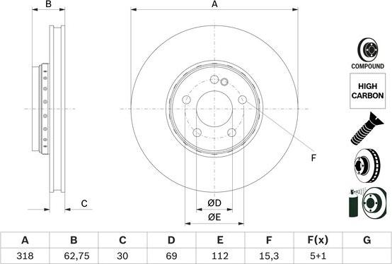 BOSCH 0 986 479 G42 - Jarrulevy inparts.fi