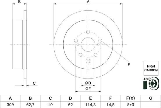 BOSCH 0 986 479 G61 - Jarrulevy inparts.fi