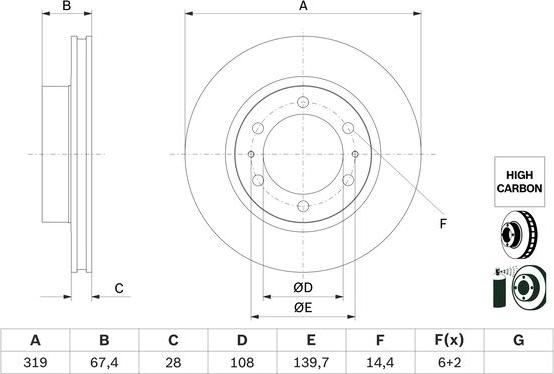 BOSCH 0 986 479 G19 - Jarrulevy inparts.fi