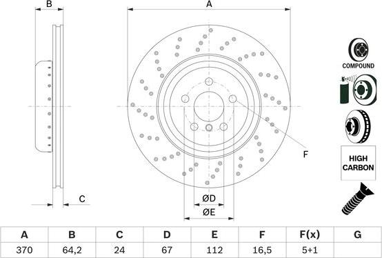 BOSCH 0 986 479 G12 - Jarrulevy inparts.fi