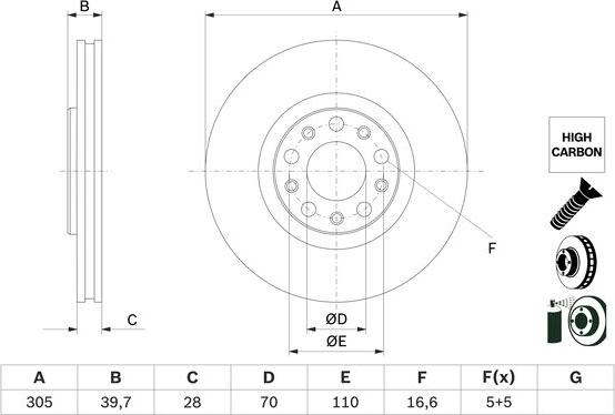 BOSCH 0 986 479 G89 - Jarrulevy inparts.fi