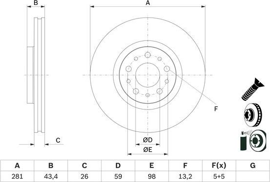 BOSCH 0 986 479 G82 - Jarrulevy inparts.fi