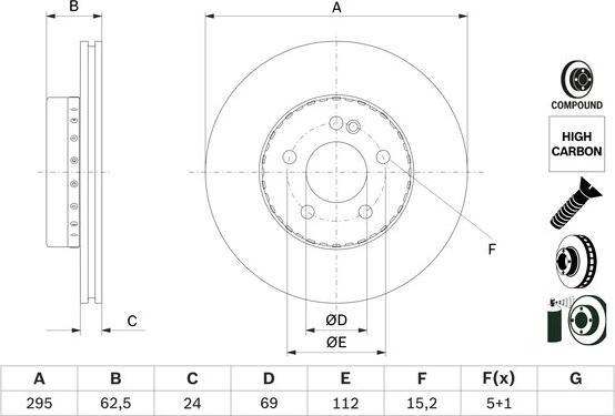 BOSCH 0 986 479 H45 - Jarrulevy inparts.fi