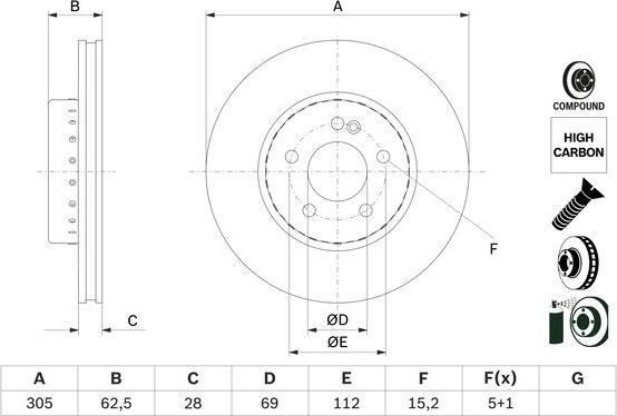 BOSCH 0 986 479 H46 - Jarrulevy inparts.fi