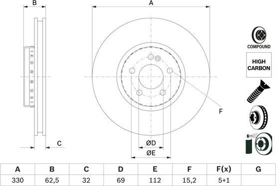 BOSCH 0 986 479 H48 - Jarrulevy inparts.fi