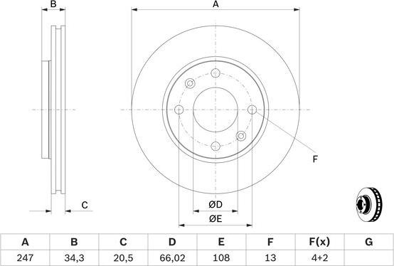 BOSCH 0 986 479 W62 - Jarrulevy inparts.fi