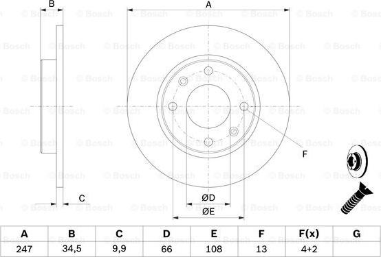 BOSCH 0 986 479 C54 - Jarrulevy inparts.fi