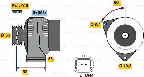 BOSCH 0 986 049 910 - Laturi inparts.fi