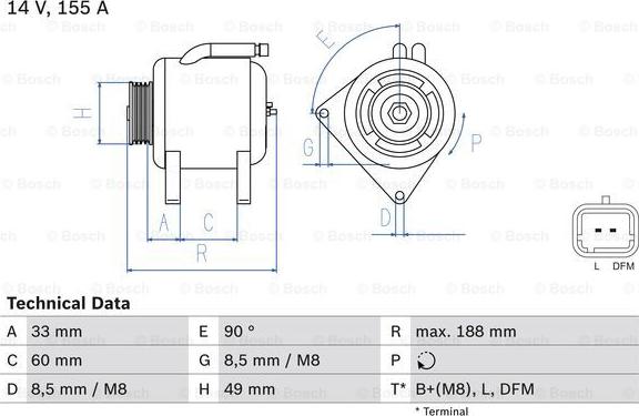 BOSCH 0 986 049 450 - Laturi inparts.fi