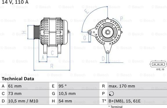 BOSCH 0 986 049 430 - Laturi inparts.fi