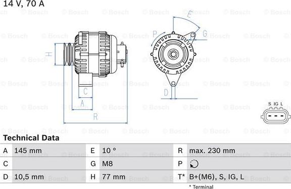 BOSCH 0 986 049 510 - Laturi inparts.fi