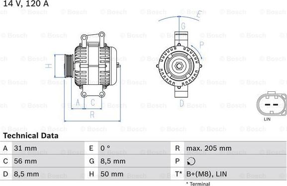 BOSCH 0 986 049 010 - Laturi inparts.fi