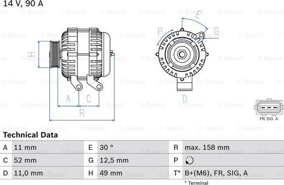 BOSCH 0 986 049 121 - Laturi inparts.fi