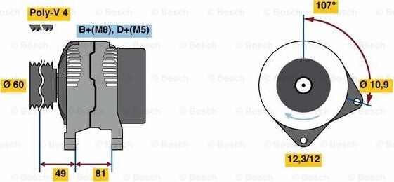 BOSCH 0 986 049 740 - Laturi inparts.fi