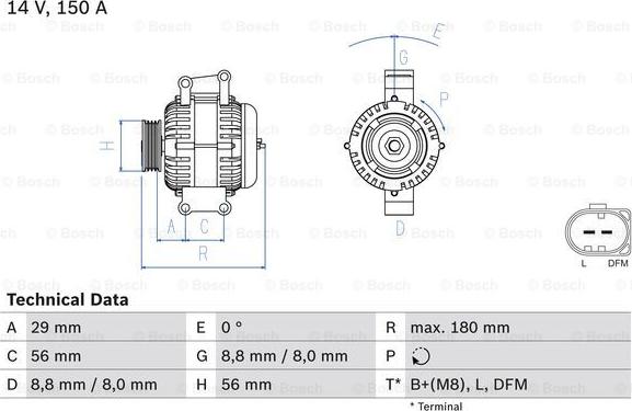 BOSCH 0 986 044 910 - Laturi inparts.fi