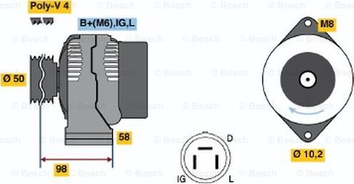 BOSCH 0 986 044 981 - Laturi inparts.fi