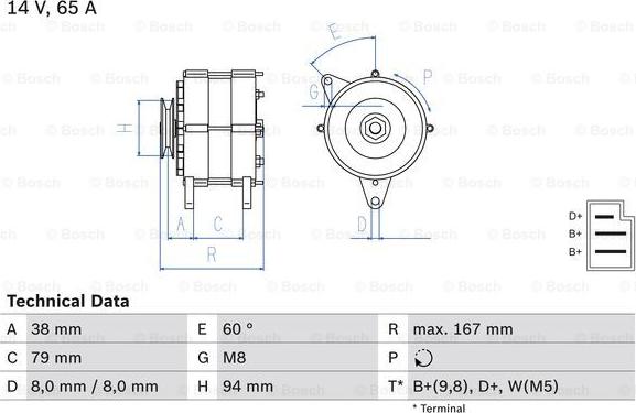 BOSCH 0 986 044 591 - Laturi inparts.fi