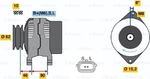 BOSCH 0 986 044 051 - Laturi inparts.fi