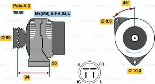 BOSCH 0 986 044 791 - Laturi inparts.fi