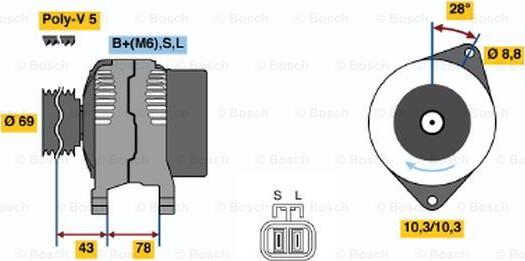 BOSCH 0 986 044 721 - Laturi inparts.fi