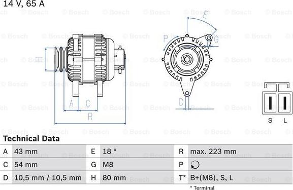 BOSCH 0 986 045 561 - Laturi inparts.fi