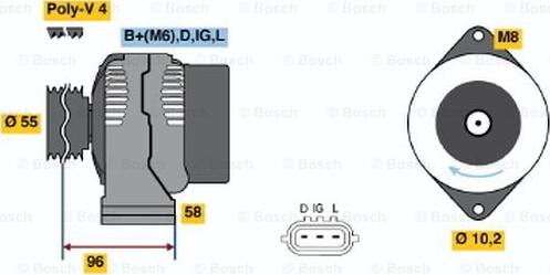 BOSCH 0 986 045 801 - Laturi inparts.fi