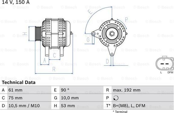 BOSCH 0 986 045 251 - Laturi inparts.fi