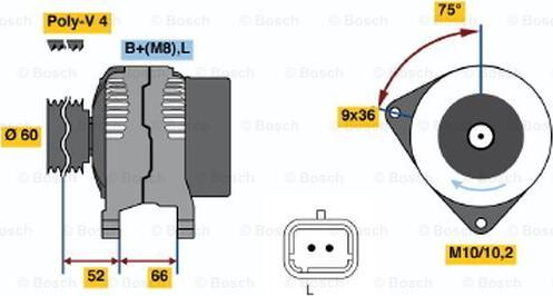 BOSCH 0 986 045 221 - Laturi inparts.fi