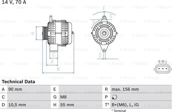 BOSCH 0 986 045 751 - Laturi inparts.fi