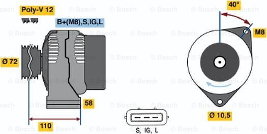 BOSCH 0 986 046 040 - Laturi inparts.fi