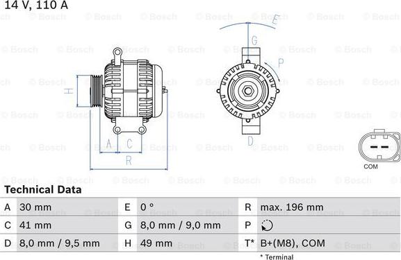 BOSCH 0 986 046 130 - Laturi inparts.fi